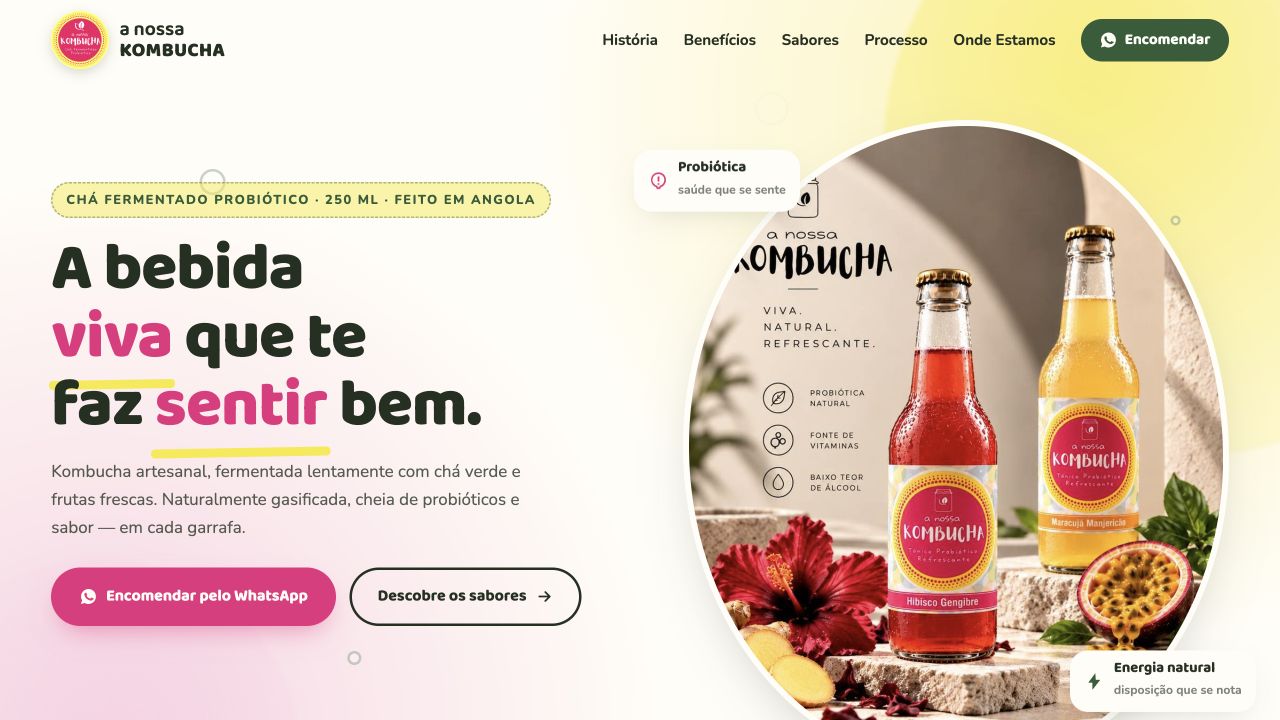 Website A Nossa Kombucha